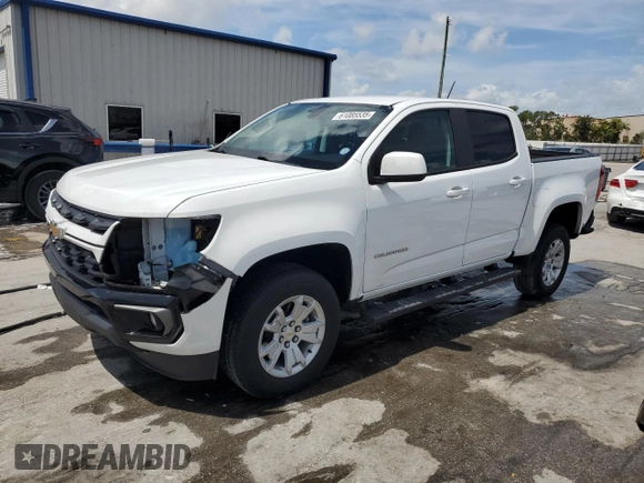 2022 Chevrolet Colorado 2WD LT with VIN 1GCGSCEN1N1110801, listed as a Copart auction lot 61085535 with 56,143 mi miles and Salvage title. Bid and sale history available at DreamBid. Image 1.