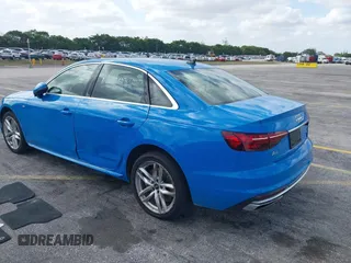 2021 Audi A4 S line Premium with VIN WAUDAAF40MA086180, listed as a IAAI auction lot 42037066 with 34,641 mi miles and . Bid and sale history available at DreamBid. Image 3.