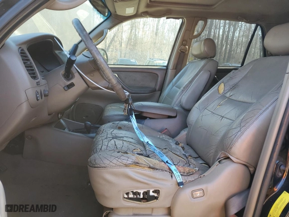 2002 Toyota Sequoia SR5 with VIN 5TDBT44A92S079002, listed as a Copart auction lot 48105725 with 349,080 mi miles and Salvage Title. Bid and sale history available at carsss.com. Image 7.