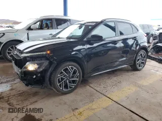 2023 Hyundai Kona N Line z VIN KM8K3CA39PU930858, wystawiony jako Copart lot #58717705 z przebiegiem 43 440 mil mil oraz Szkoda całkowita • Salvage title. Historia ofert i sprzedaży dostępna na DreamBid. Obrazek 1.