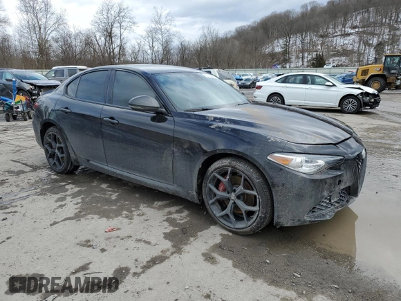 2020 Alfa Romeo Giulia with VIN ZARFANAN2L7633258, listed as a Copart auction lot 42742955 with 0 mi miles and Salvage Title. Bid and sale history available at carsss.com. Image 4.