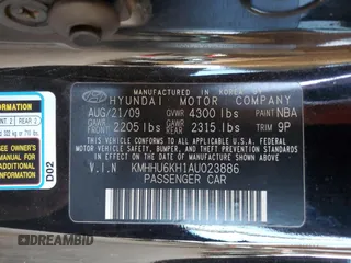 2010 Hyundai Genesis Coupe with VIN KMHHU6KH1AU023886, listed as a Copart auction lot 46262545 with 172,344 mi miles and Salvage title. Bid and sale history available at DreamBid. Image 12.
