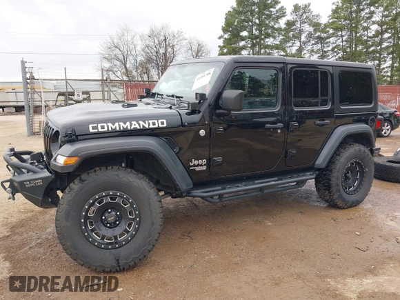 2018 Jeep Wrangler Unlimited Sport with VIN 1C4HJXDN6JW190027, listed as a IAAI auction lot 41351708 with 59,315 mi miles and . Bid and sale history available at DreamBid. Image 20.