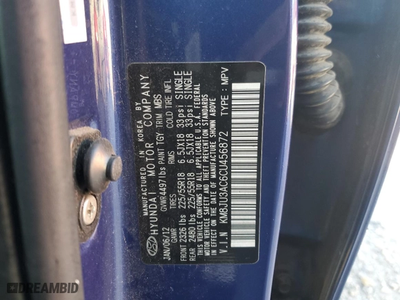 2012 Hyundai Tucson Limited with VIN KM8JU3AC6CU456872, listed as a Copart auction lot 48262905 with 89,000 mi miles and Salvage Title. Bid and sale history available at carsss.com. Image 16.