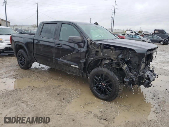 2021 GMC Sierra 1500 with VIN 1GTP9GEK7MZ421268, listed as a Copart auction lot 80513124 with 71,234 mi miles and Salvage Title. Bid and sale history available at DreamBid. Image 4.