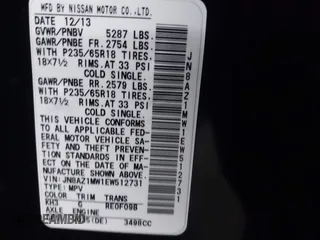 2014 Nissan Murano S z VIN JN8AZ1MW1EW512731, wystawiony jako IAAI lot #42013899 z przebiegiem 76 815 mil mil oraz . Historia ofert i sprzedaży dostępna na DreamBid. Obrazek 9.