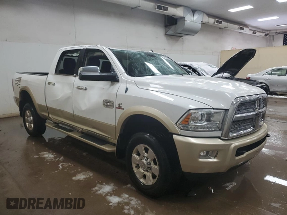 2013 Ram 2500 Laramie Longhorn with VIN 3C6UR5GL3DG573715, listed as a Copart auction lot 46320655 with Not provided miles and Clean title. Bid and sale history available at DreamBid. Image 4.