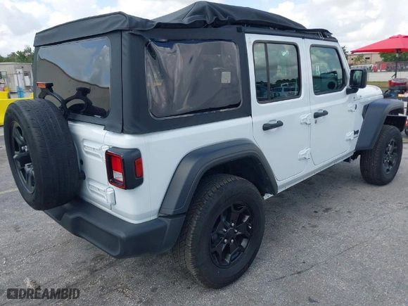 2024 Jeep Wrangler Sport S with VIN 1C4PJXDG9RW308614, listed as a IAAI auction lot 42026232 with 4,987 mi miles. Bid and sale history available at carsss.com. Image 4.