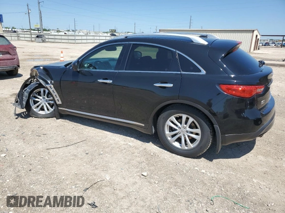 2013 Infiniti FX with VIN JN8CS1MU0DM141129, listed as a Copart auction lot 51896075 with 92,927 mi miles and Salvage Title. Bid and sale history available at carsss.com. Image 2.