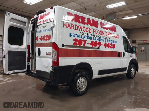 2019 Ram ProMaster Cargo with VIN 3C6TRVBG8KE501956, listed as a IAAI auction lot 41028829 with 172,190 mi miles and . Bid and sale history available at DreamBid. Image 4.