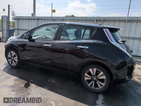 2015 Nissan LEAF SL with VIN 1N4AZ0CP1FC332321, listed as a Copart auction lot 59808425 with 54,744 mi miles and Salvage title. Bid and sale history available at DreamBid. Image 2.