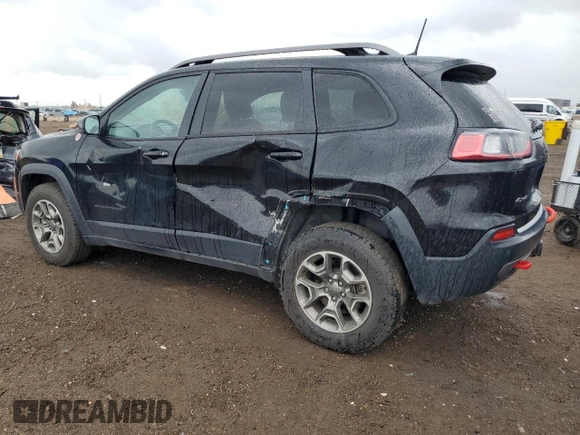 2020 Jeep Cherokee Trailhawk with VIN 1C4PJMBX2LD588381, listed as a Copart auction lot 56067055 with 82,467 mi miles and Salvage title. Bid and sale history available at DreamBid. Image 2.