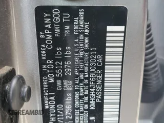 2011 Hyundai Equus Ultimate z VIN KMHGH4JF6BU030211, wystawiony jako Copart lot #47643285 z przebiegiem 95 045 mil mil oraz Szkoda całkowita • Salvage title. Historia ofert i sprzedaży dostępna na DreamBid. Obrazek 12.