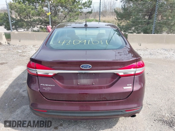 2017 Ford Fusion SE with VIN 3FA6P0HDXHR350377, listed as a IAAI auction lot 42091011 with 109,670 mi miles. Bid and sale history available at carsss.com. Image 16.