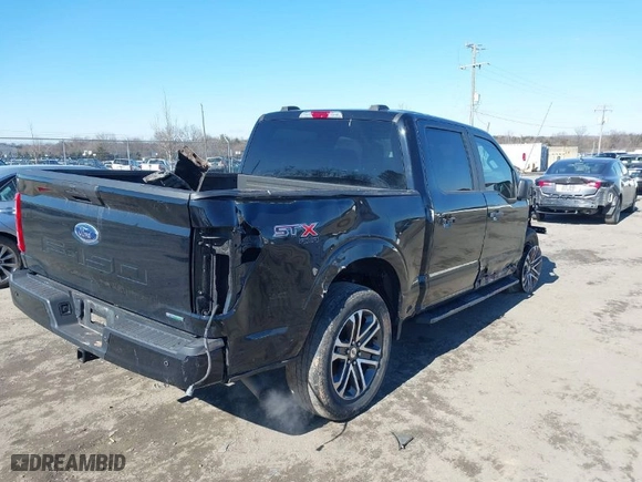 2021 Ford F-150 XL with VIN 1FTEW1EP1MFB02832, listed as a IAAI auction lot 41595260 with 51,621 mi miles. Bid and sale history available at carsss.com. Image 4.