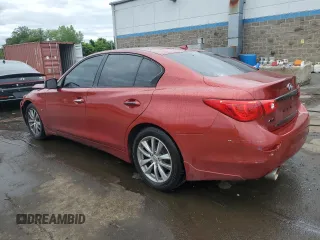 2015 Infiniti Q50 with VIN JN1BV7AR0FM396516, listed as a Copart auction lot 57677055 with 128,369 mi miles and Salvage title. Bid and sale history available at DreamBid. Image 2.