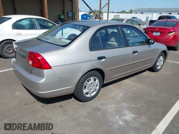 2001 Honda Civic LX with VIN 2HGES16541H509564, listed as a IAAI auction lot 42121423 with 129,561 mi miles. Bid and sale history available at carsss.com. Image 4.