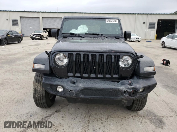 2021 Jeep Wrangler Sport S with VIN 1C4HJXAG8MW872384, listed as a Copart auction lot 87472574 with 49,684 mi miles and Salvage Title. Bid and sale history available at DreamBid. Image 5.