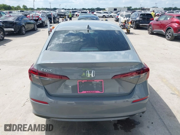 2025 Honda Civic Sport with VIN 2HGFE2F57SH571849, listed as a IAAI auction lot 41902538 with 869 mi miles and . Bid and sale history available at DreamBid. Image 16.