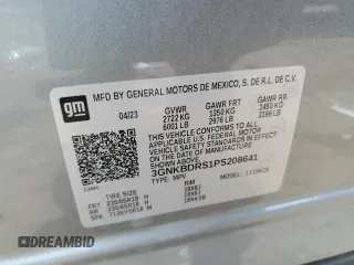 2023 Chevrolet Blazer LT with VIN 3GNKBDRS1PS208641, listed as a Copart auction lot 52605325 with Not provided miles and Non repairable. Bid and sale history available at DreamBid. Image 13.