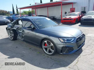 2023 Audi A4 S line Premium Plus with VIN WAUEAAF46PA064600, listed as a IAAI auction lot 41847910 with 19,414 mi miles and . Bid and sale history available at DreamBid. Image 1.