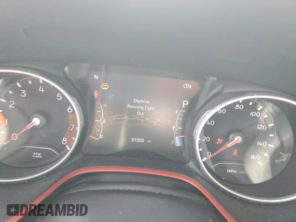 2019 Jeep Compass Trailhawk with VIN 3C4NJDDB5KT647778, listed as a Copart auction lot 62032515 with 51,505 mi miles and Salvage title. Bid and sale history available at DreamBid. Image 9.