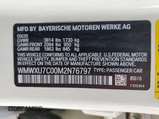2021 MINI Hardtop 4 Door Oxford Edition with VIN WMWXU7C00M2N76797, listed as a Copart auction lot 56822934 with 44,839 mi miles and Salvage title. Bid and sale history available at DreamBid. Image 12.
