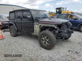 2018 Jeep Wrangler Unlimited Rubicon with VIN 1C4HJXFG8JW232955, listed as a Copart auction lot 49898225 with 22,717 mi miles and Salvage title. Bid and sale history available at DreamBid. Image 4.