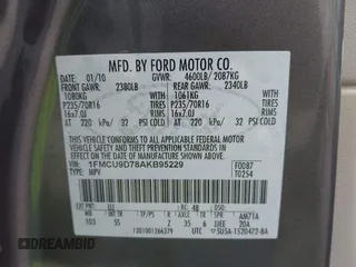 2010 Ford Escape XLT с VIN 1FMCU9D78AKB95229, выставлен на аукционе IAAI как лот 42366349 с пробегом 152 077 миль миль и . История ставок и продаж доступна на DreamBid. Изображение 9.