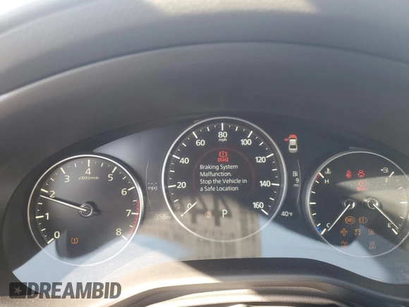 2025 Mazda 3 S Carbon Edition with VIN JM1BPBCM0S1757508, listed as a Copart auction lot 44410305 with 358 mi miles and Salvage Title. Bid and sale history available at DreamBid. Image 9.