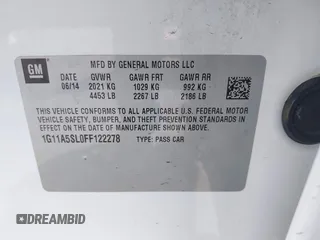 2015 Chevrolet Malibu LS with VIN 1G11A5SL0FF122278, listed as a IAAI auction lot 42095636 with 111,911 mi miles and . Bid and sale history available at DreamBid. Image 9.