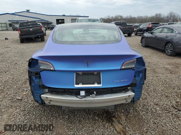 2020 Tesla Model 3 Long Range with VIN 5YJ3E1EB0LF742290, listed as a Copart auction lot 53942005 with 53,670 mi miles and Salvage Title. Bid and sale history available at carsss.com. Image 6.