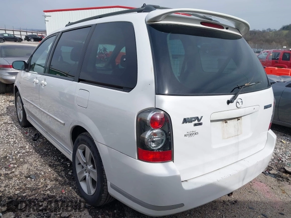 2005 Mazda MPV LX with VIN JM3LW28J650556302, listed as a IAAI auction lot 41775254 with 263,789 mi miles. Bid and sale history available at carsss.com. Image 3.
