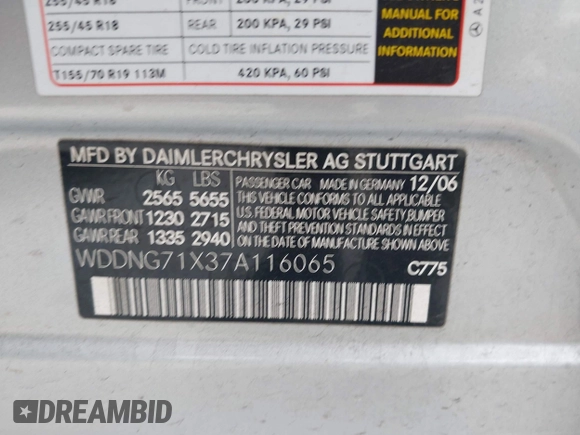 2007 Mercedes-Benz S 550 с VIN WDDNG71X37A116065, выставлен на аукционе IAAI как лот 42349553 с пробегом 139 572 миль миль и . История ставок и продаж доступна на DreamBid. Изображение 9.