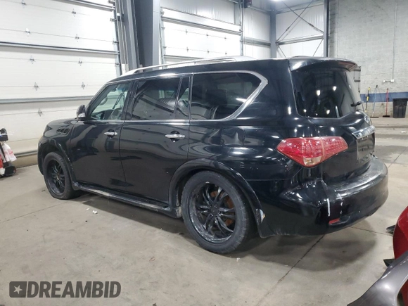 2011 Infiniti QX56 7-passenger with VIN JN8AZ2NE4B9000970, listed as a Copart auction lot 79907174 with 215,410 mi miles and Salvage Title. Bid and sale history available at carsss.com. Image 2.