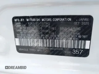 2021 Mitsubishi Outlander ES z VIN JA4APUAU0MU003918, wystawiony jako IAAI lot #41376793 z przebiegiem 30 940 mil mil oraz . Historia ofert i sprzedaży dostępna na DreamBid. Obrazek 9.