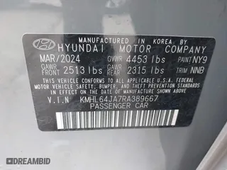2024 Hyundai Sonata SEL with VIN KMHL64JA7RA389667, listed as a IAAI auction lot 41909020 with 10,819 mi miles. Bid and sale history available at carsss.com. Image 9.