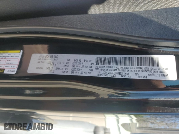 2017 Jeep Wrangler Unlimited Sport with VIN 1C4HJWDG8HL744823, listed as a Copart auction lot 65827465 with 51,859 mi miles and Salvage title. Bid and sale history available at DreamBid. Image 13.