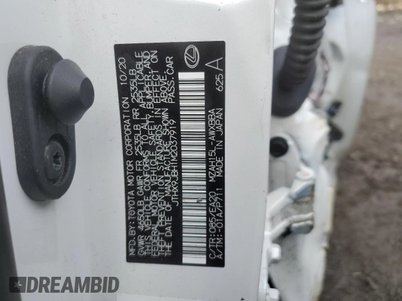2021 Lexus UX 250h z VIN JTHX9JBH1M2037919, wystawiony jako Copart lot #46970385 z przebiegiem Nie podano mil oraz Szkoda całkowita • Salvage title. Historia ofert i sprzedaży dostępna na DreamBid. Obrazek 13.