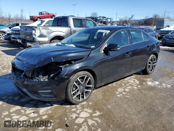 2018 Volvo S60 Dynamic with VIN YV140MTL8J2460585, listed as a Copart auction lot 46281405 with 46,525 mi miles and Salvage Title. Bid and sale history available at carsss.com. Image 1.