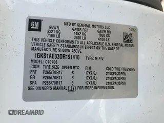 2013 GMC Yukon SLE with VIN 1GKS1AE03DR191410, listed as a Copart auction lot 48658234 with 121,572 mi miles and Salvage Title. Bid and sale history available at carsss.com. Image 13.