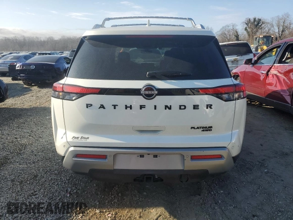 2024 Nissan Pathfinder Platinum z VIN 5N1DR3DK2RC270990, wystawiony jako Copart lot #42696615 z przebiegiem 5 662 mil mil oraz Szkoda całkowita • Salvage title. Historia ofert i sprzedaży dostępna na DreamBid. Obrazek 6.