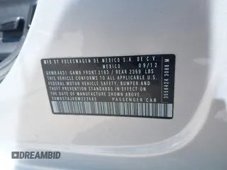 2013 Volkswagen Jetta Hybrid SE с VIN 3VW637AJXDM223583, выставлен на аукционе IAAI как лот 42246241 с пробегом 44 409 миль миль и . История ставок и продаж доступна на DreamBid. Изображение 9.
