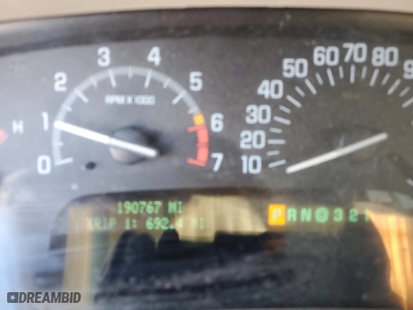 2003 Buick Park Avenue with VIN 1G4CW54KX34197241, listed as a Copart auction lot 45208085 with 190,767 mi miles and Clean Title. Bid and sale history available at carsss.com. Image 9.