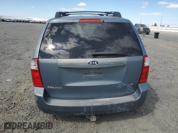 2007 Kia Sedona LX with VIN KNDMB233776175608, listed as a Copart auction lot 69321964 with 198,560 mi miles and Salvage Title. Bid and sale history available at carsss.com. Image 6.