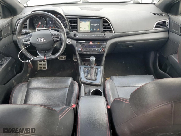 2018 Hyundai Elantra Sport with VIN KMHD04LB1JU558337, listed as a Copart auction lot 43220665 with 144,959 mi miles and Salvage Title. Bid and sale history available at carsss.com. Image 8.