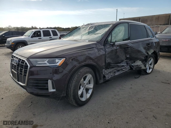 2020 Audi Q7 Premium with VIN WA1AXAF73LD006991, listed as a Copart auction lot 75948974 with 0 mi miles and Salvage Title. Bid and sale history available at carsss.com. Image 1.