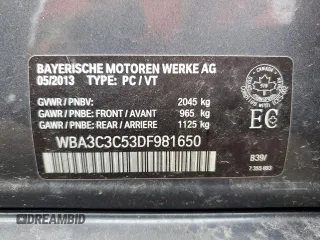 2013 BMW 3 Series 320i xDrive с VIN WBA3C3C53DF981650, выставлен на аукционе Copart как лот 58251005 с пробегом 178 714 миль миль и Списание • Salvage title. История ставок и продаж доступна на DreamBid. Изображение 12.