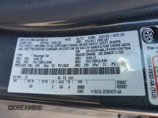 2017 Ford Fiesta SE with VIN 3FADP4BJ7HM136764, listed as a Copart auction lot 50699105 with 66,265 mi miles and Salvage Title. Bid and sale history available at carsss.com. Image 14.