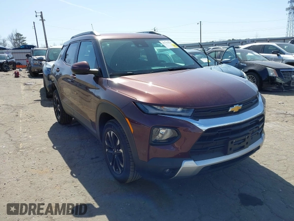 2022 Chevrolet TrailBlazer LT with VIN KL79MRSL9NB118077, listed as a IAAI auction lot 41751529 with 36,098 mi miles. Bid and sale history available at carsss.com. Image 1.